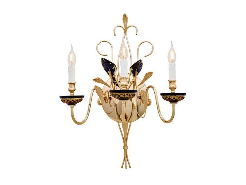 FOLIAGE 350/A3 Gold plated/satin gold plated wall light with crystal