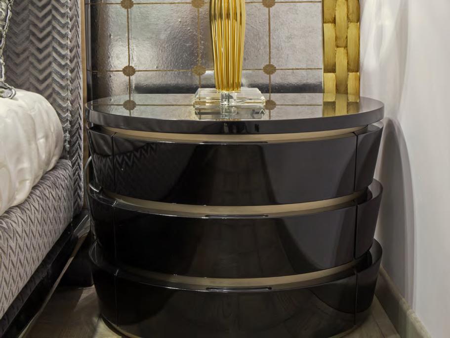 MUZIO Oval bedside table with drawers