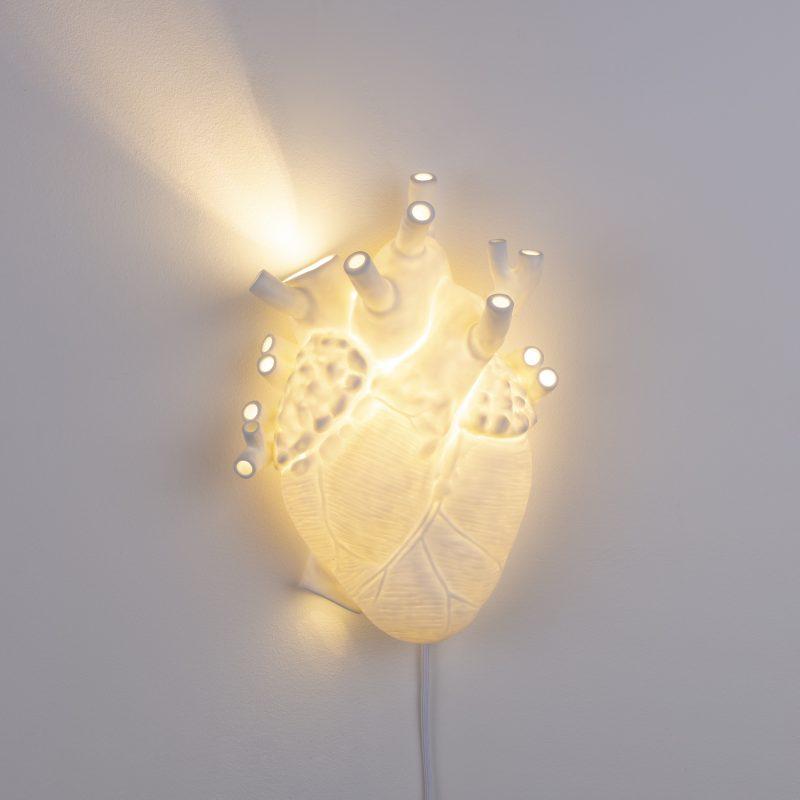 HEART LAMP Porcelain wall lamp