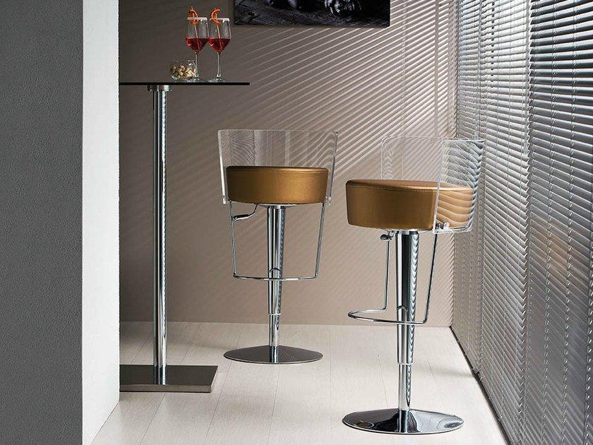 BONGO Swivel methacrylate stool with back