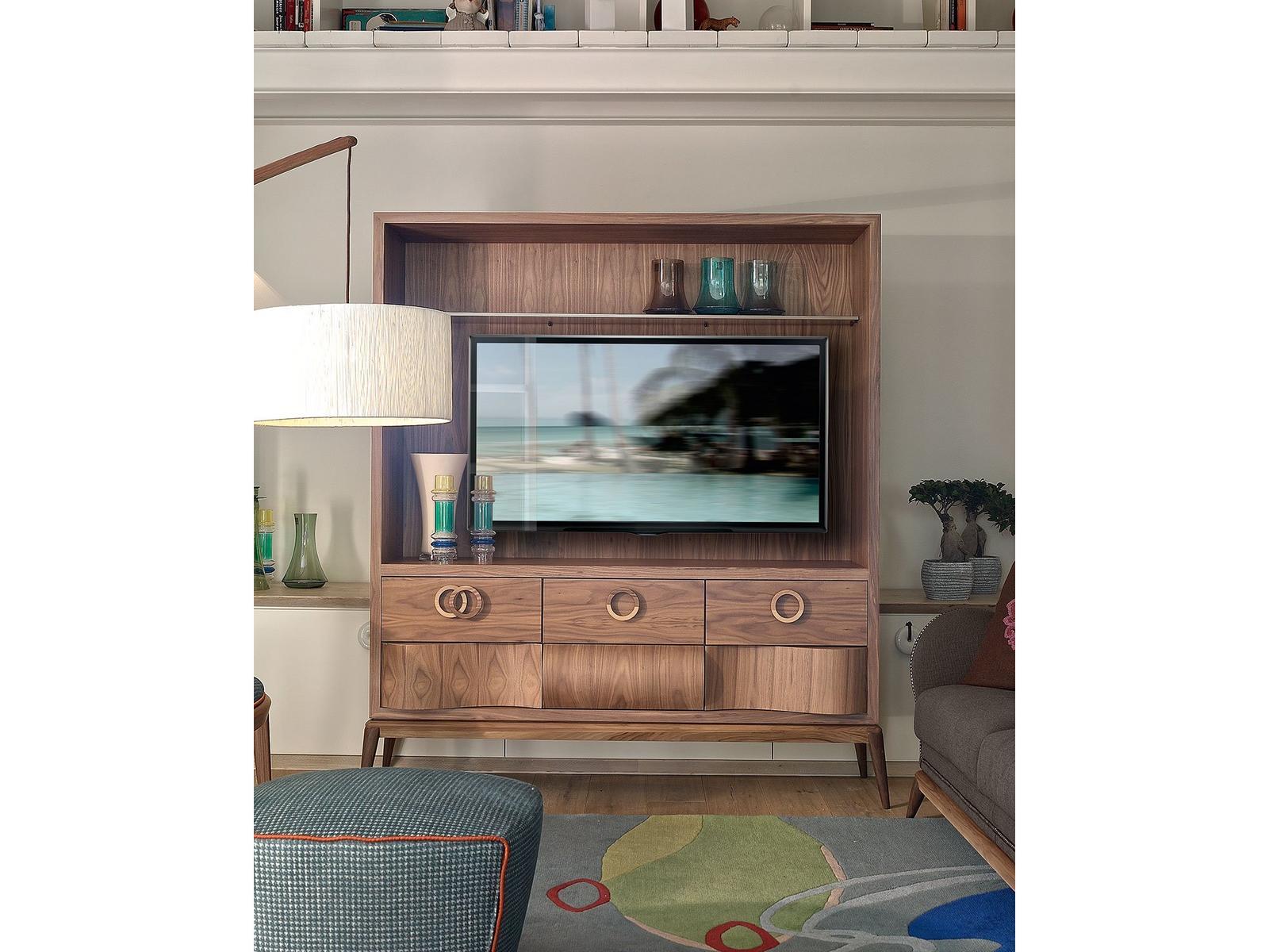 CONTEMPORARY LIVING Wooden TV cabinet with drawers