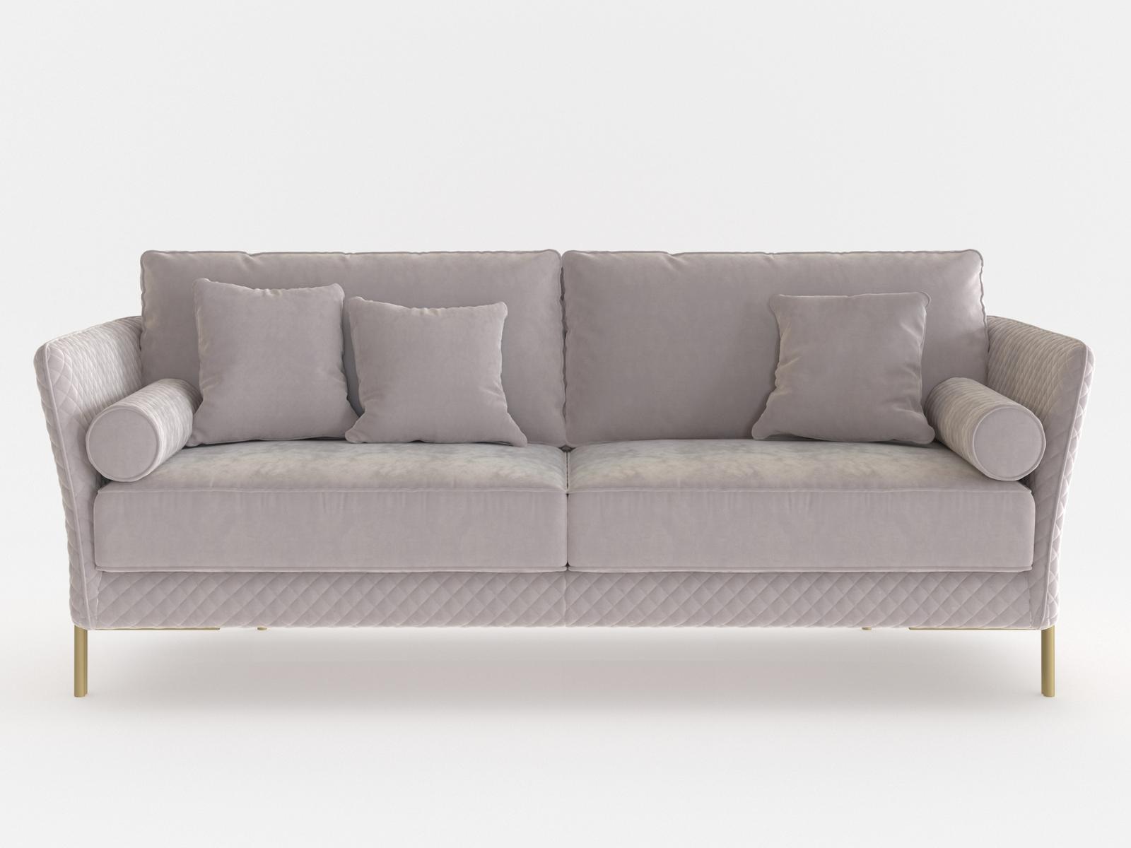 UNIVERSAL 3 seater velvet and leather sofa
