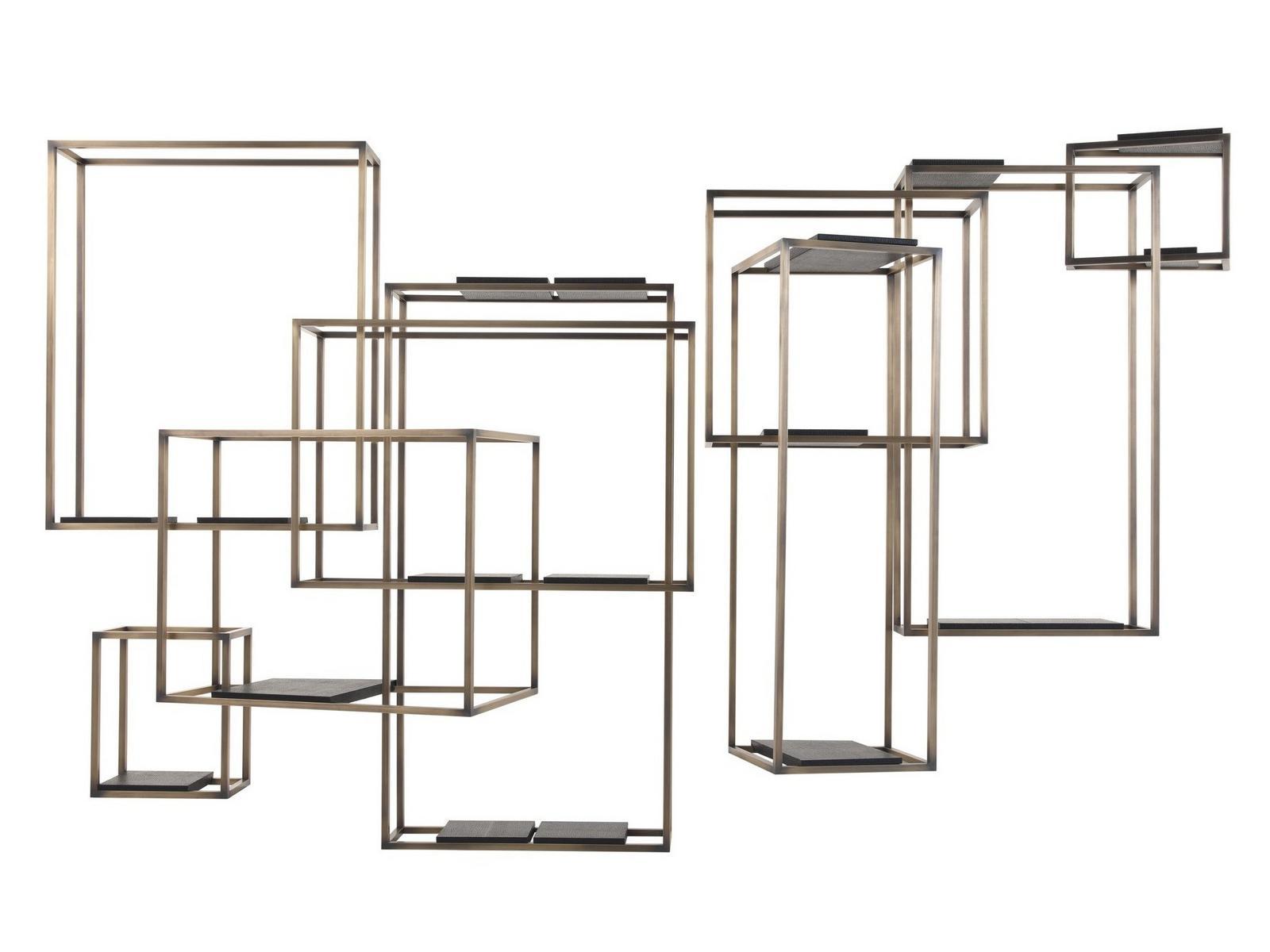 MATRIX Open floating brass bookcase MATRIX Open floating brass bookcase