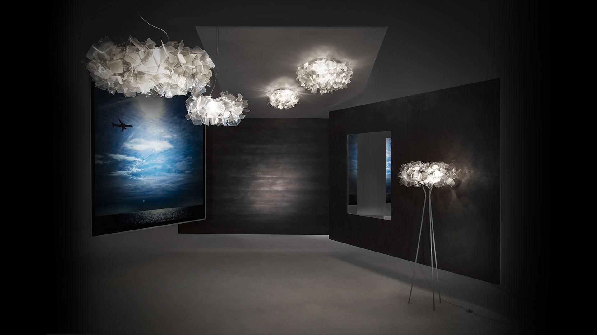 CLIZIA FUMÉ LARGE Lentiflex® and Cristalflex Fumé® LED pendant lamp