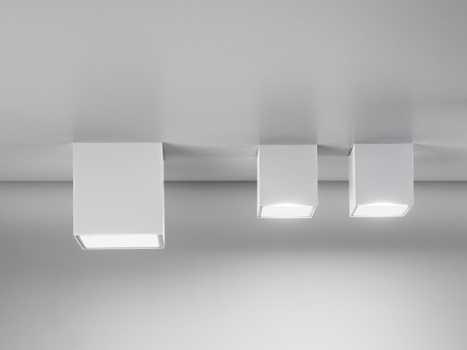 THREE Glass and aluminium wall lamp / ceiling lamp