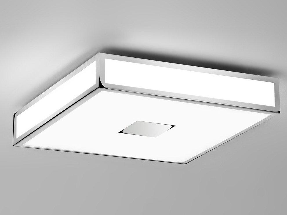 MASHIKO LED glass and steel ceiling light for bathroom
