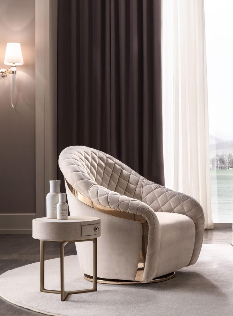 PORTOFINO Velvet armchair with armrests
