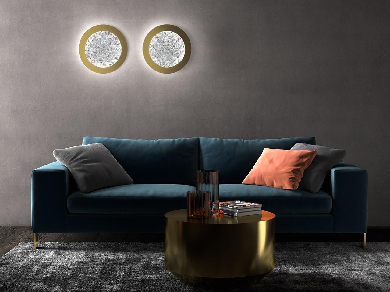 DEDALO LED glass wall lamp with metal frame