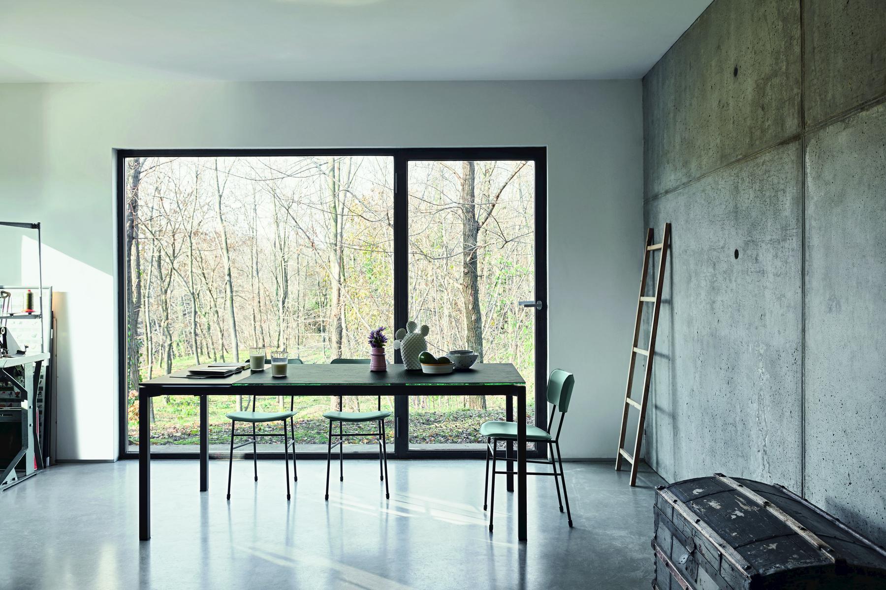 MORE Extending rectangular glass ceramic table