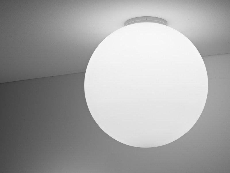 LUMI SFERA Halogen fluorescent glass ceiling lamp