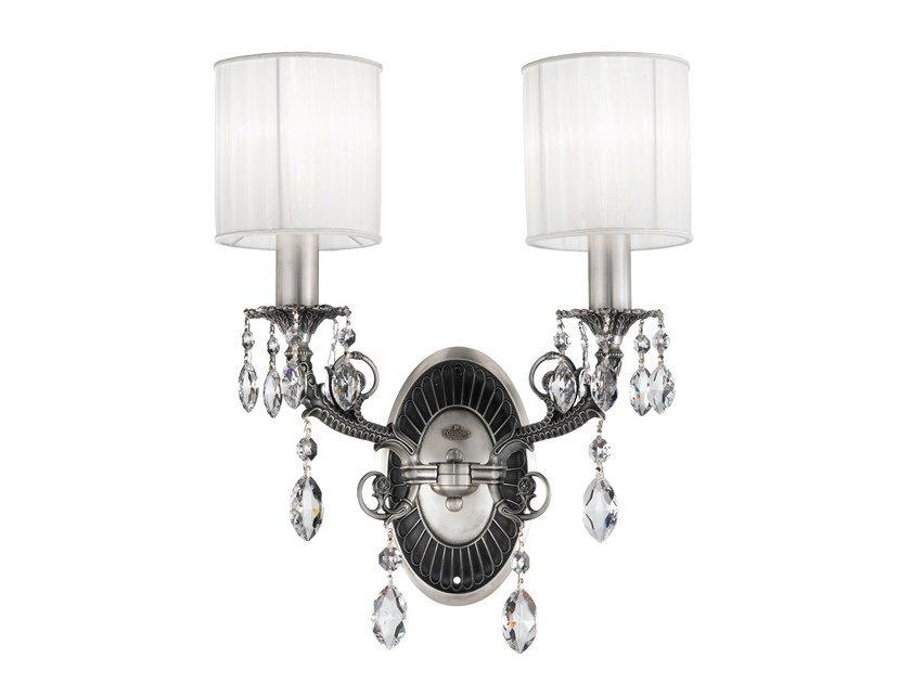 FIREFLY 7117/A2-SH Old silver chandelier with Schoeler crystals an shades