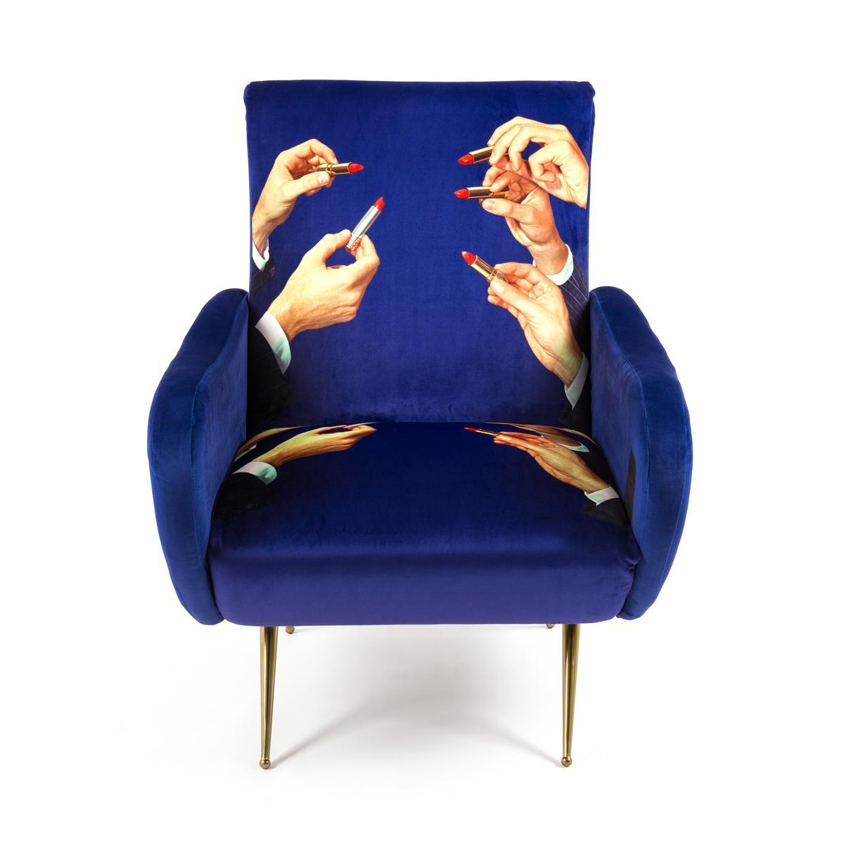 LIPSTICKS Fabric armchair with armrests