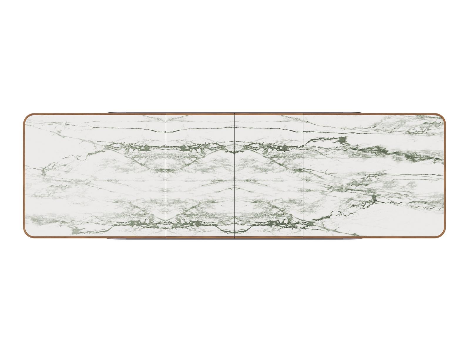 GILLON Extending rectangular Calacatta marble table