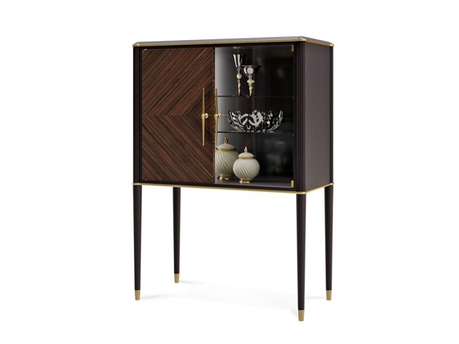 PR.542 Walnut display cabinet with integrated lighting