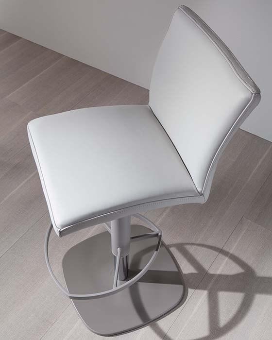 SLANG Upholstered leather stool with gas lift