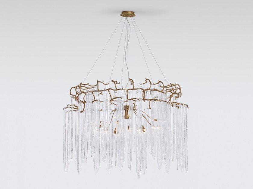 WATERFALL CT3298/13 Handmade bronze pendant lamp