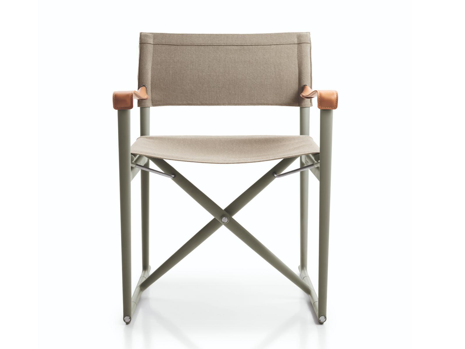 MIRTO OUTDOOR Folding canvas garden chair with armrests