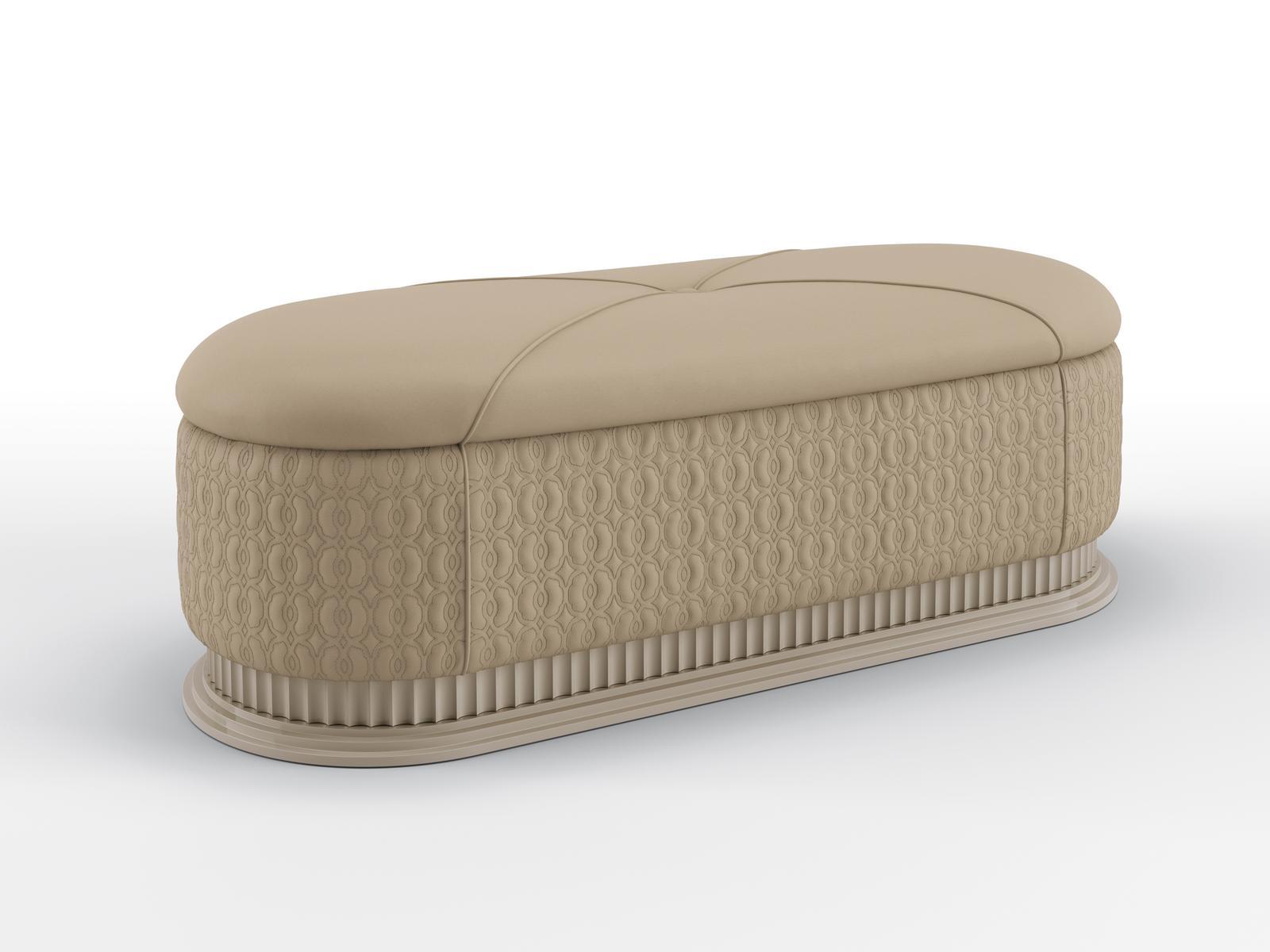 MOON WALT Upholstered leather bench