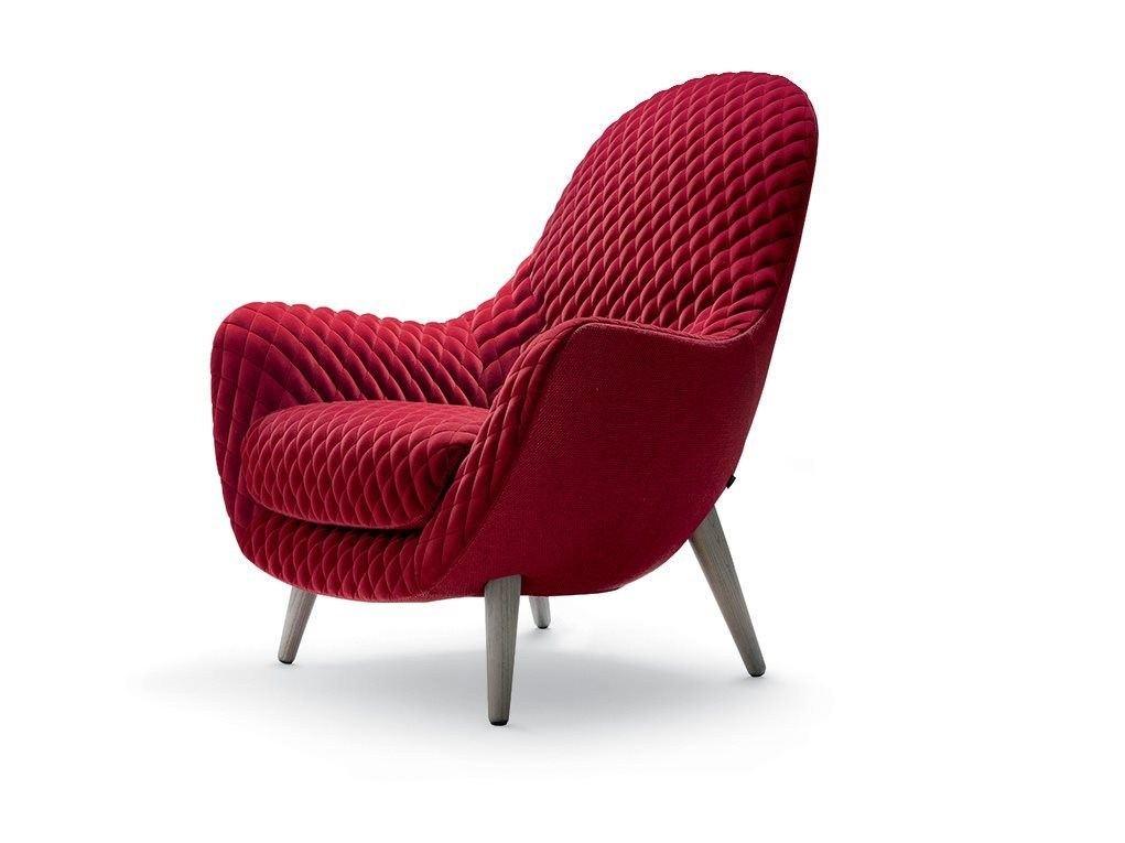 MAD KING Upholstered fabric armchair with armrests