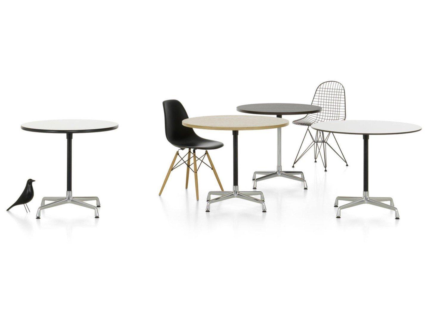 CONTRACT ROUND Round melamine table with 4-star base