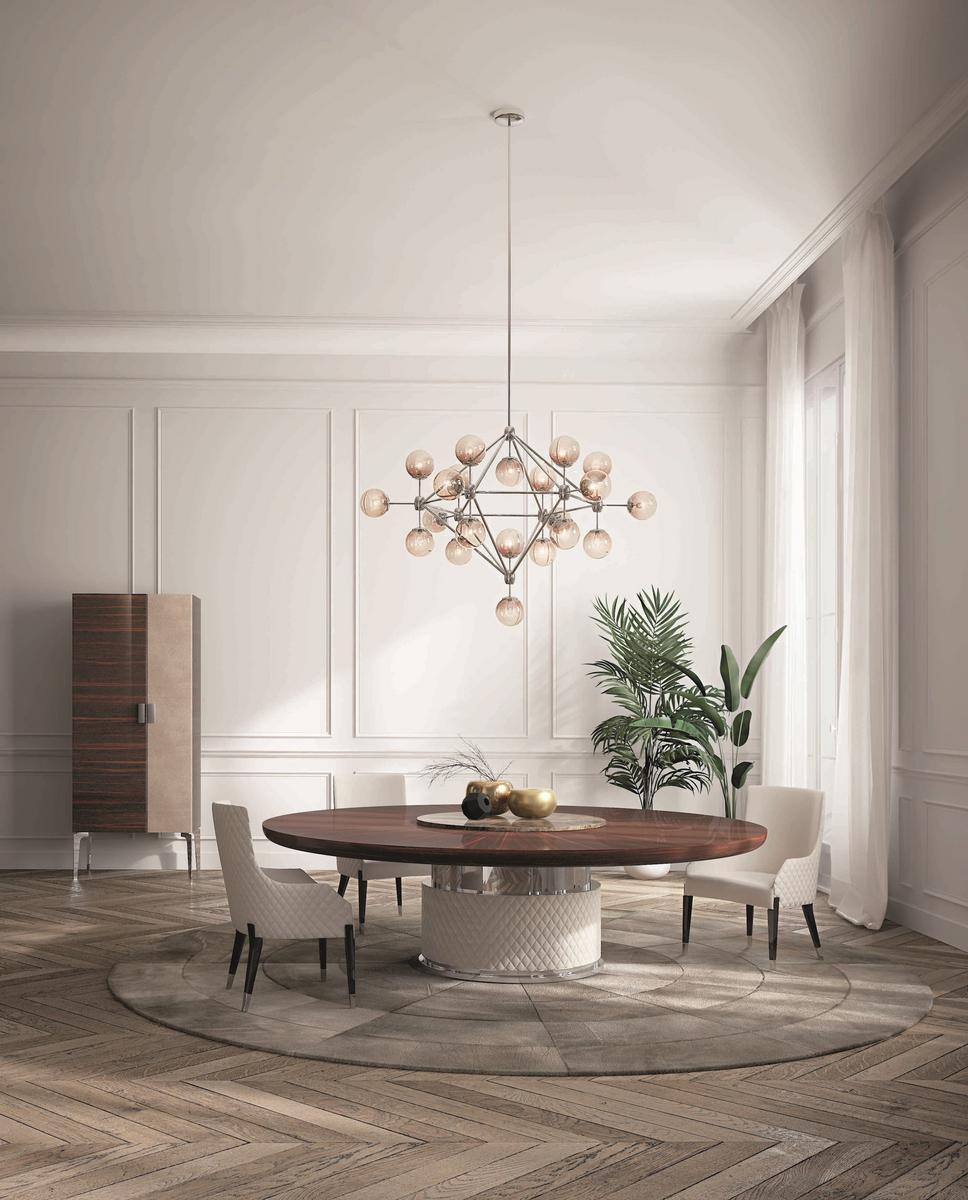 ROCK T Round wooden dining table
