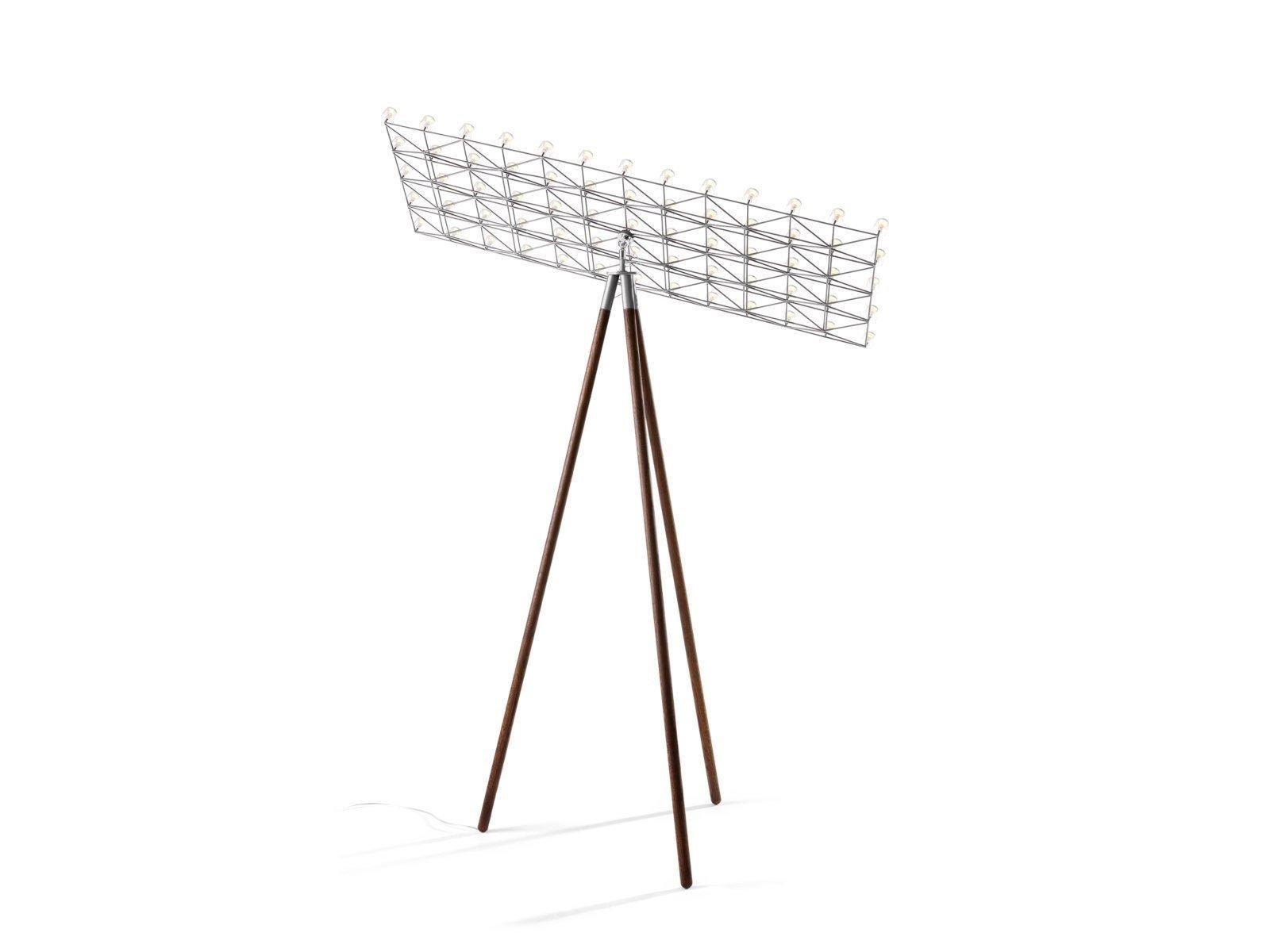 SPACE-FRAME LED adjustable oak floor lamp