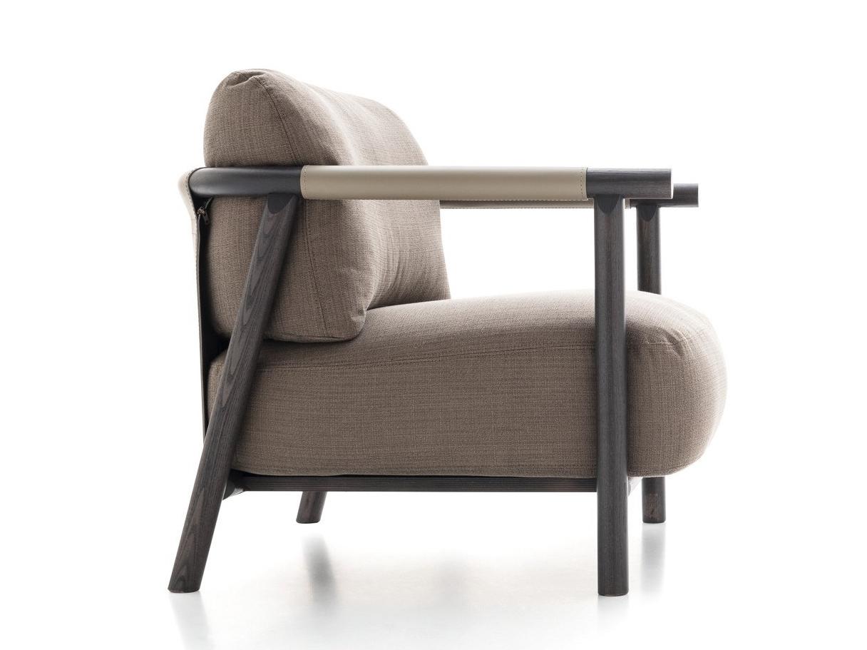 NATHY Upholstered fabric easy chair with armrests