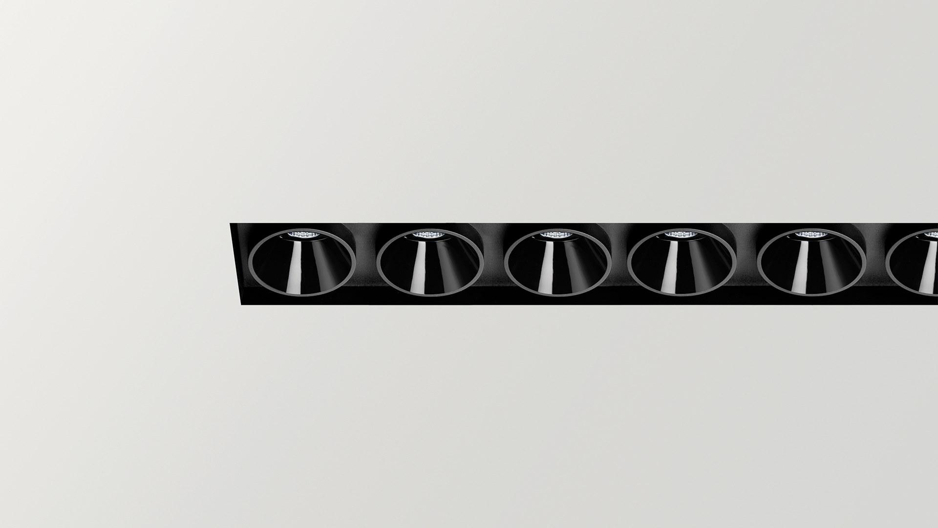 BLACK FOSTER ASYMMETRIC TRIMLESS 15 LED multiple recessed aluminium spotlight