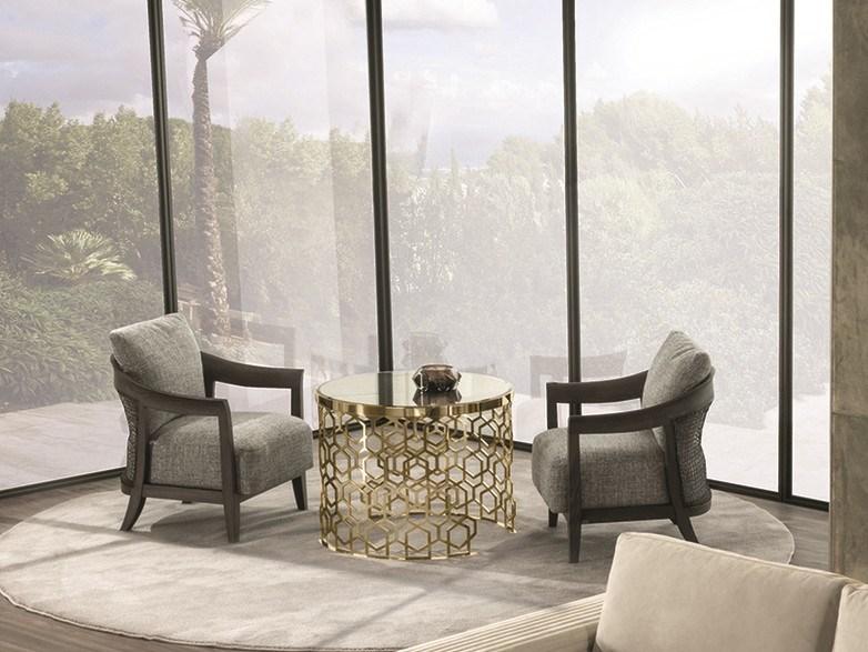 MANFRED Round glass coffee table