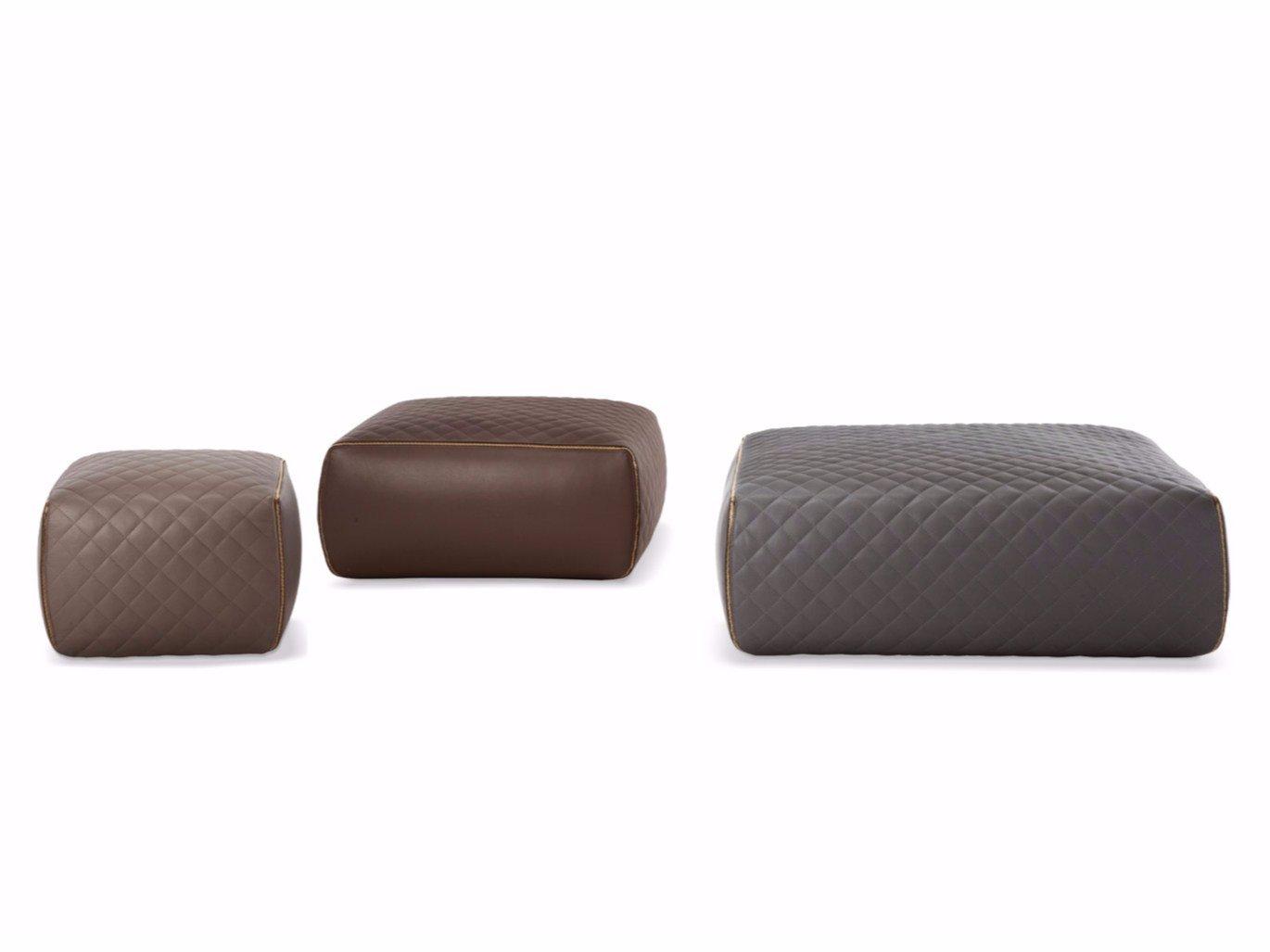 ASHLEY Leather pouf