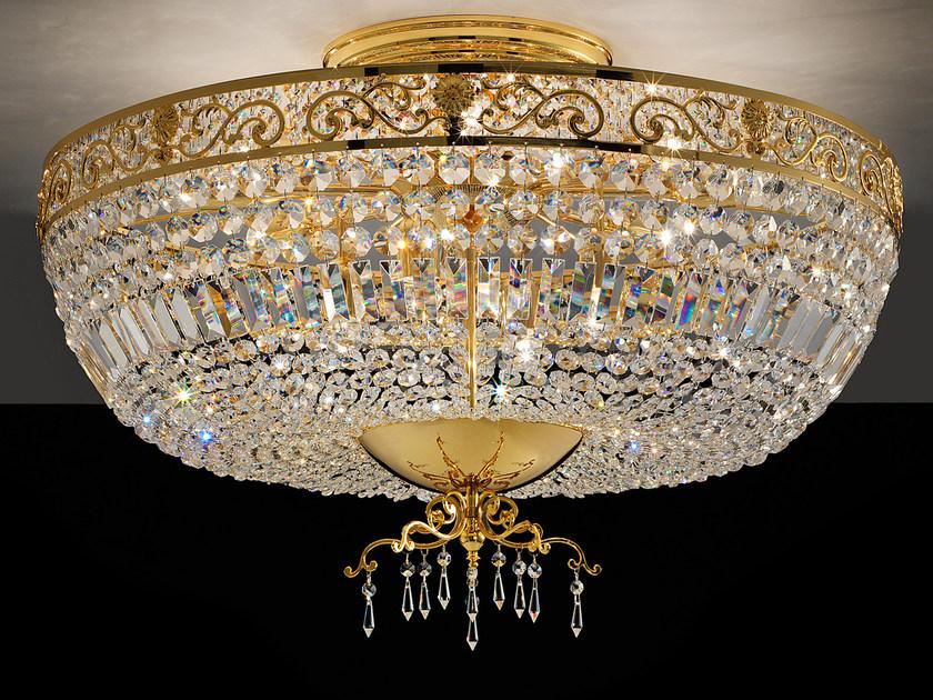 IMPERO & DECO VE 823 PL12 Incandescent brass ceiling lamp with crystals IMPERO & DECO VE 823 PL12 Incandescent brass ceiling lamp with crystals