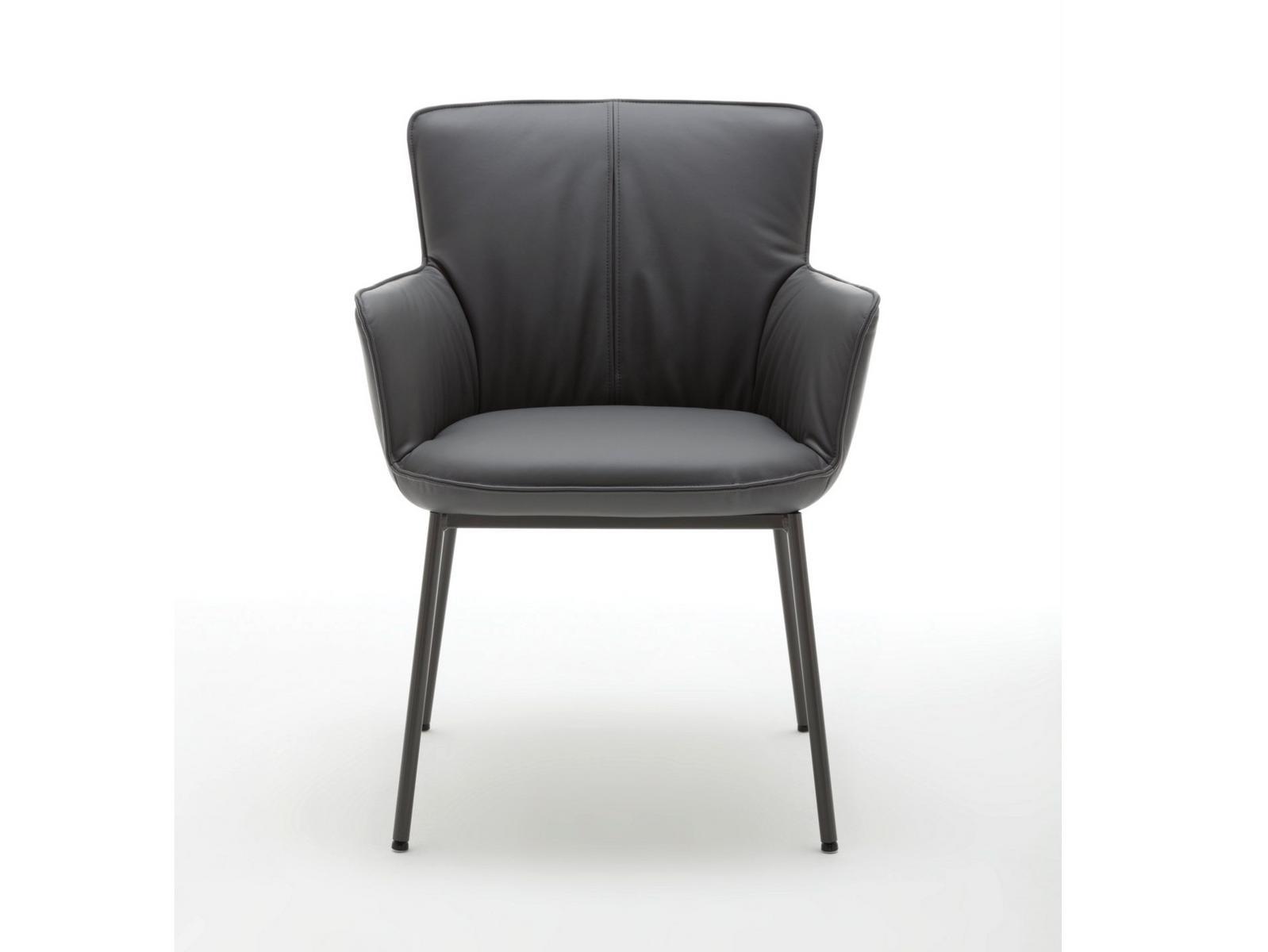 655 Upholstered leather chair with armrests