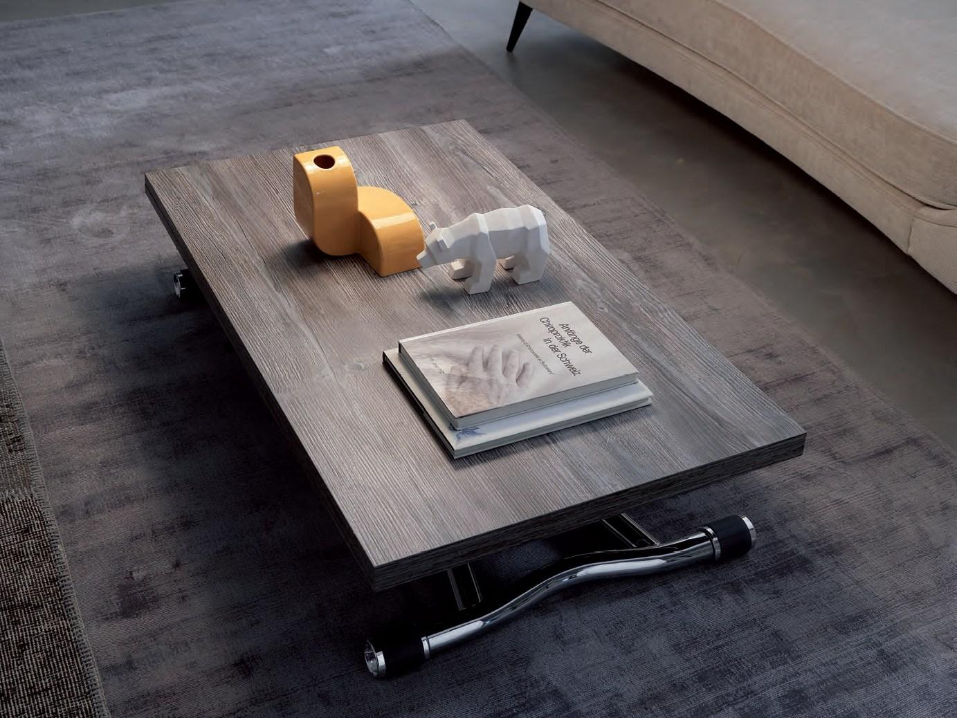 SYDNEY Height-adjustable wooden coffee table