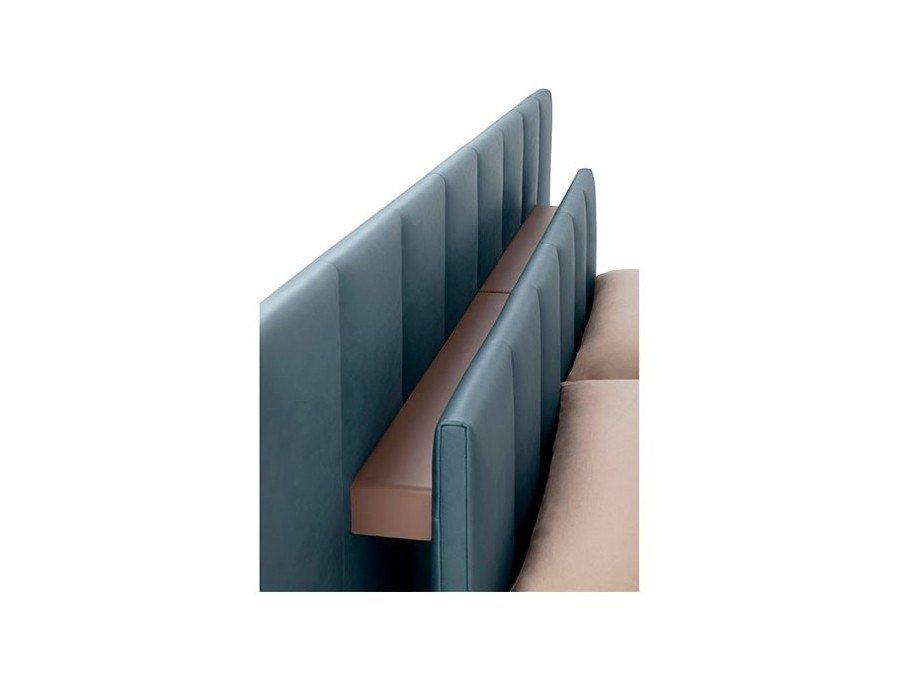 GRANGALA Fabric or leather double bed with upholstered headboard