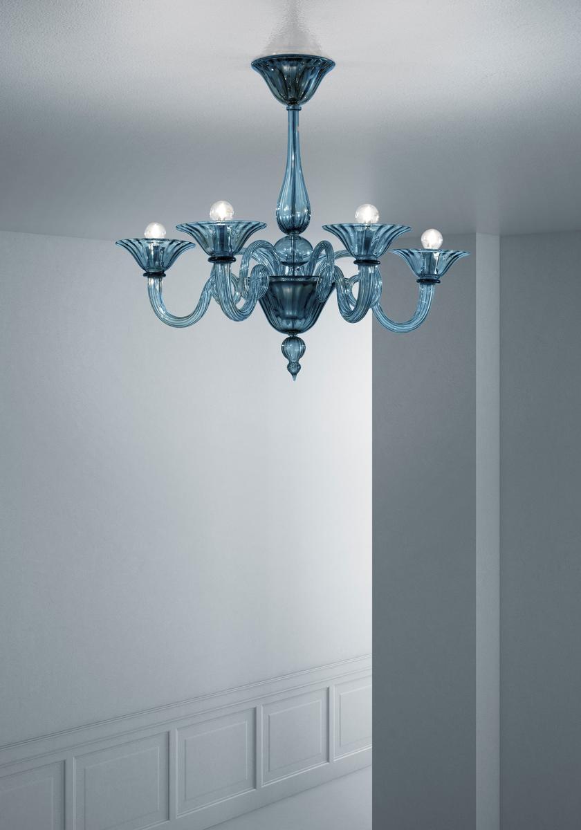 DOLFIN Glass chandelier with crystals