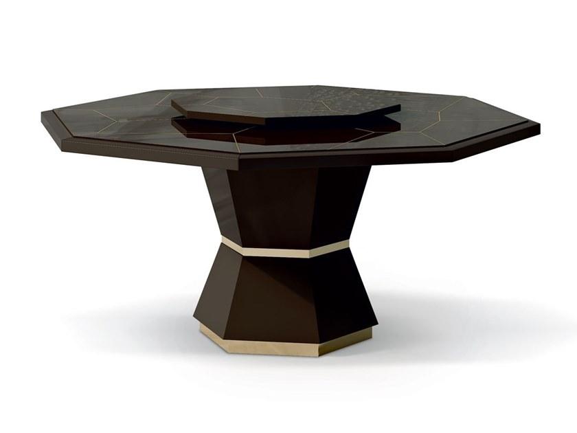 7515 Wooden table with Lazy Susan