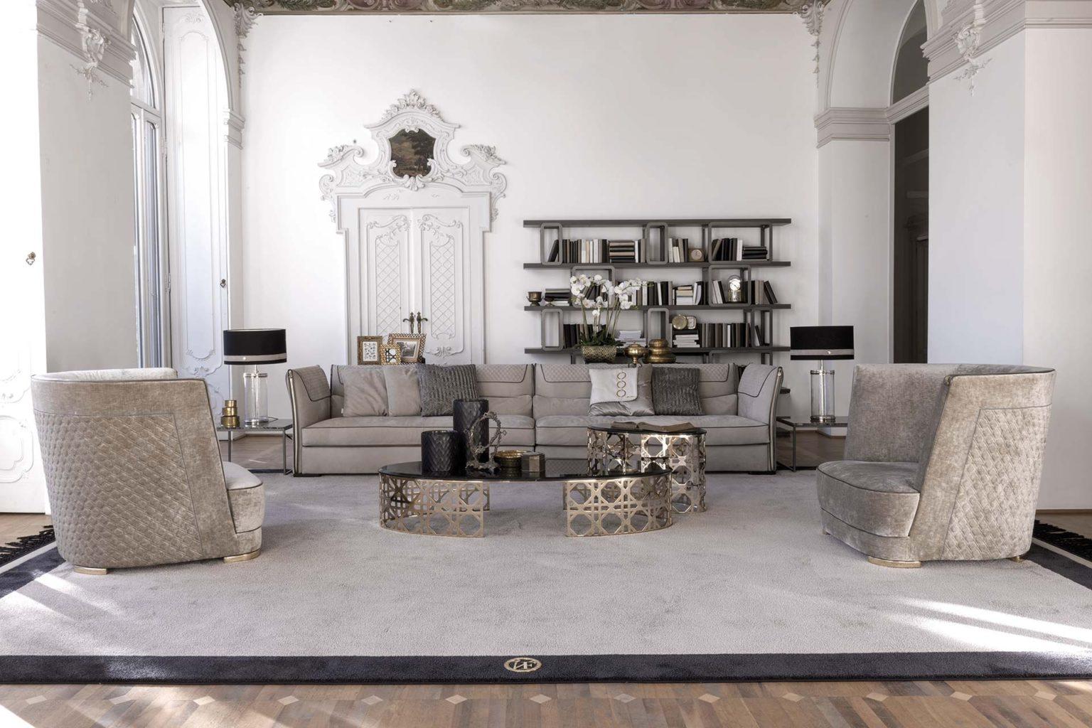 CLIVIO Modular nabuk sofa in a contemporary style