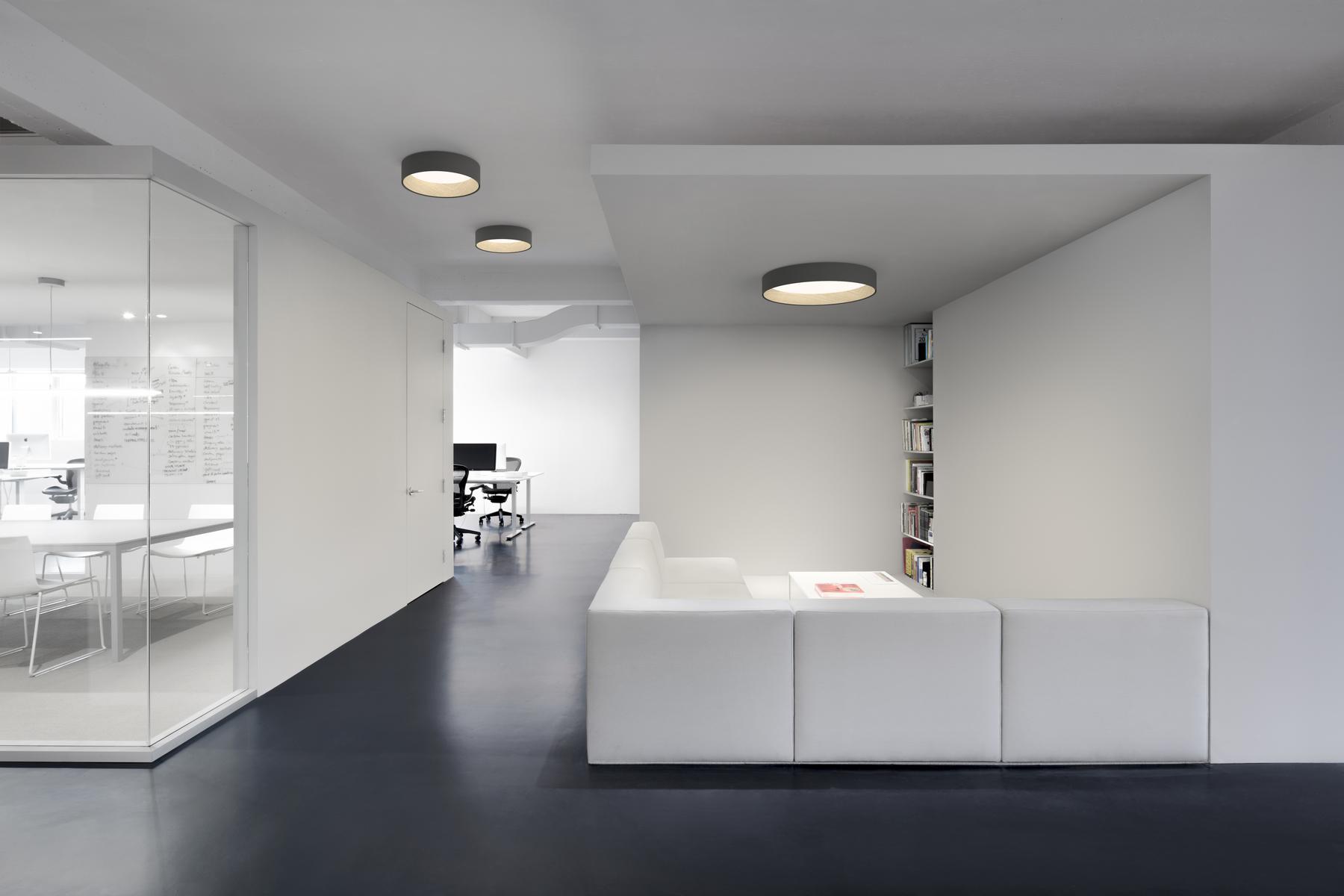 DUO LED aluminium and wood ceiling lamp