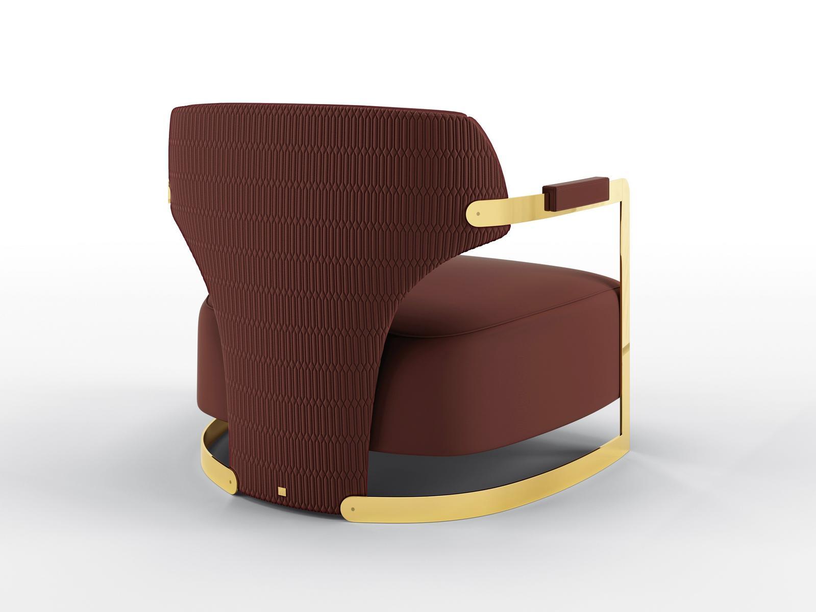 ARDEA Leather armchair with armrests