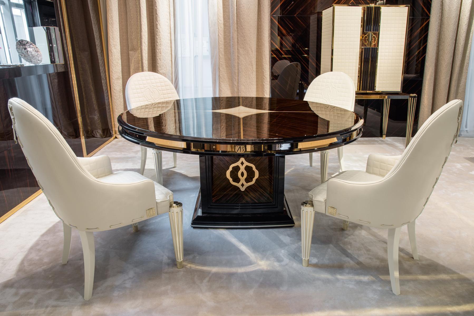 OPHELIA Upholstered leather chair with armrests