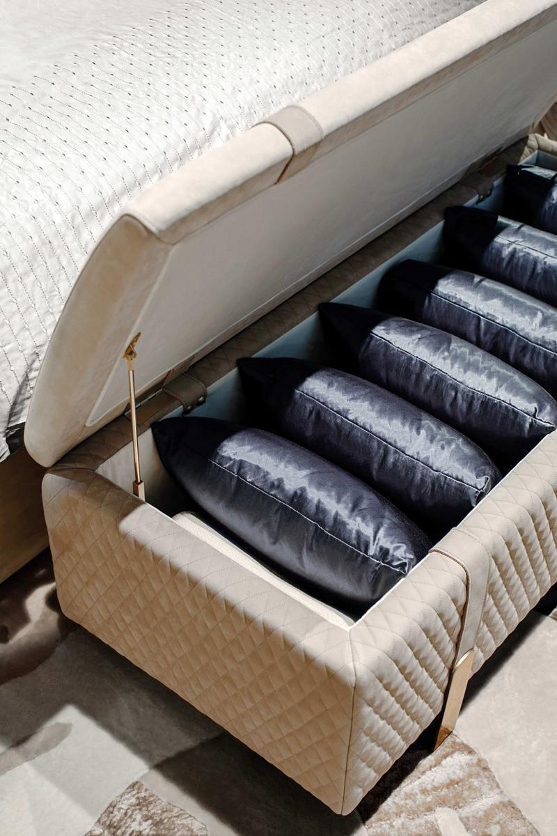 GRAND Storage upholstered fabric bench