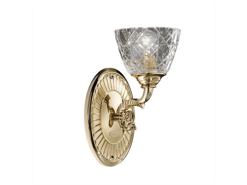 LEONARDO 1893/A1-C Gold plated wall light with crystal