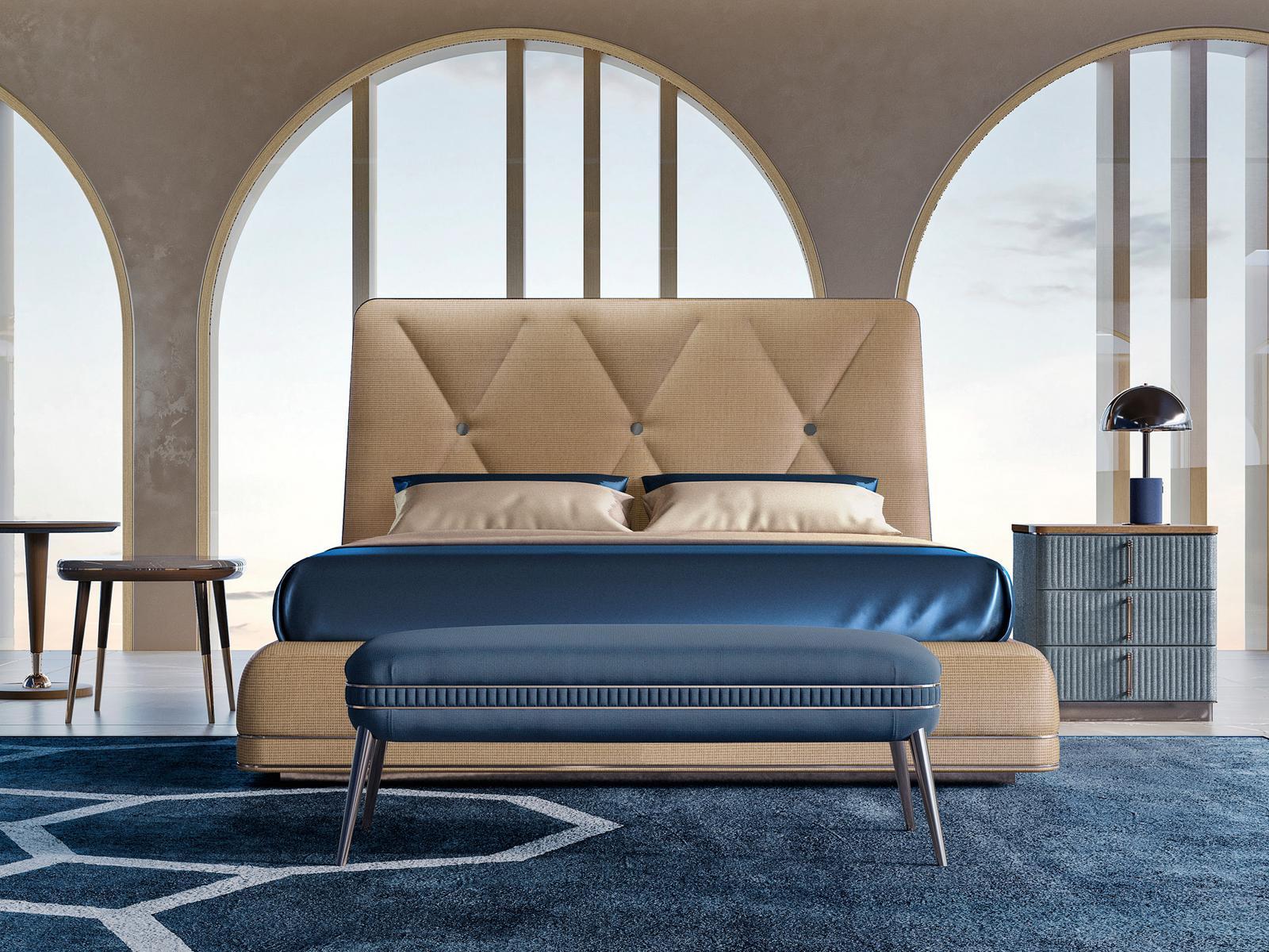 GILDA Double bed with upholstered headboard