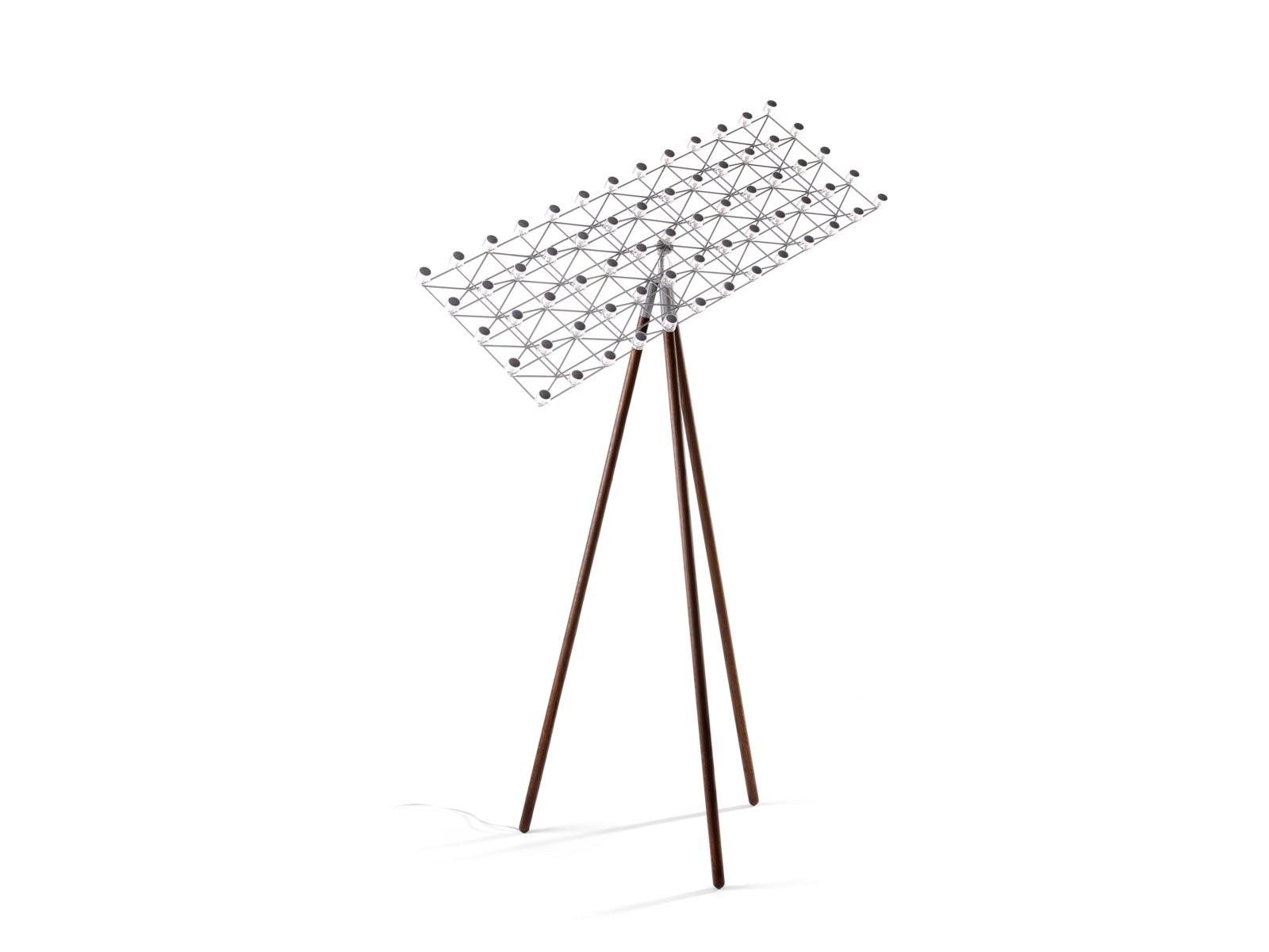 SPACE-FRAME LED adjustable oak floor lamp