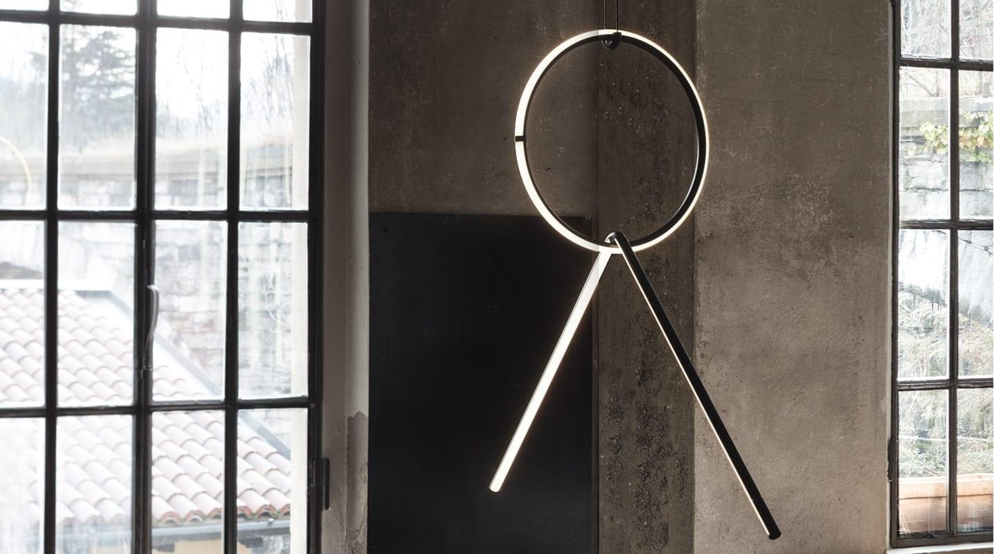 ARRANGEMENTS BROKEN LINE LED powder coated aluminium pendant lamp