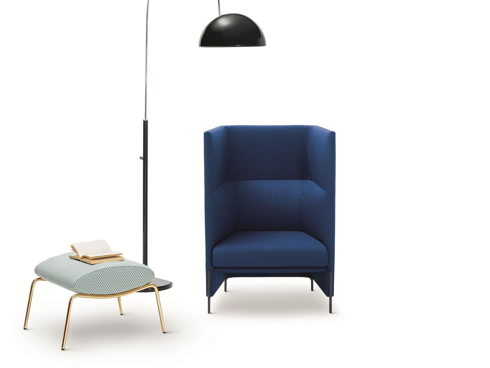 ALGON Upholstered high-back fabric armchair