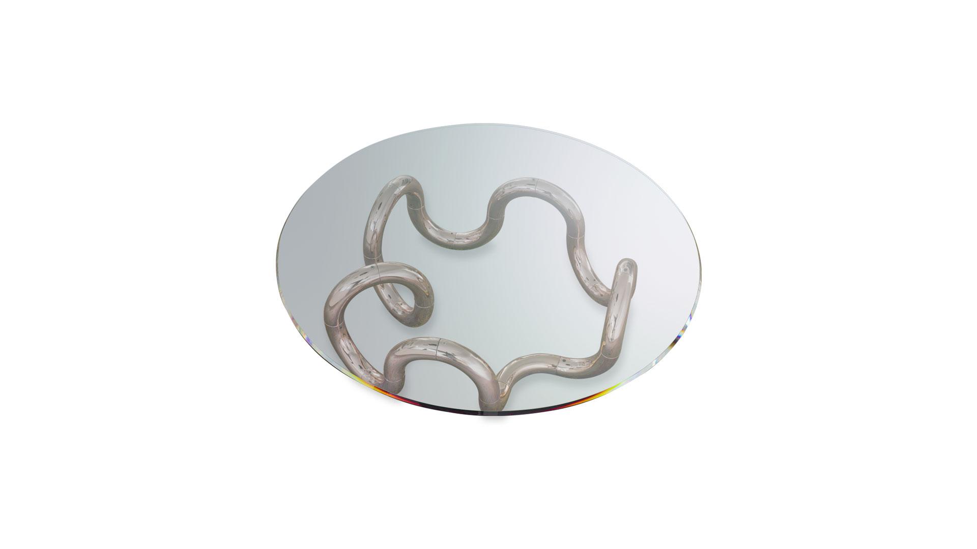 AENIGMA Round glass coffee table