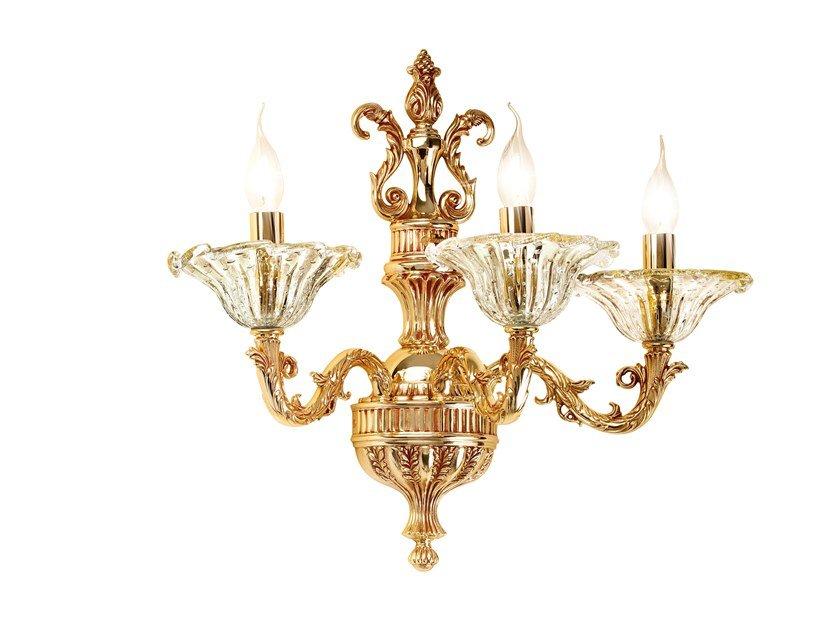 CHARLOTTE 4795/A3 French gold wall light with glass