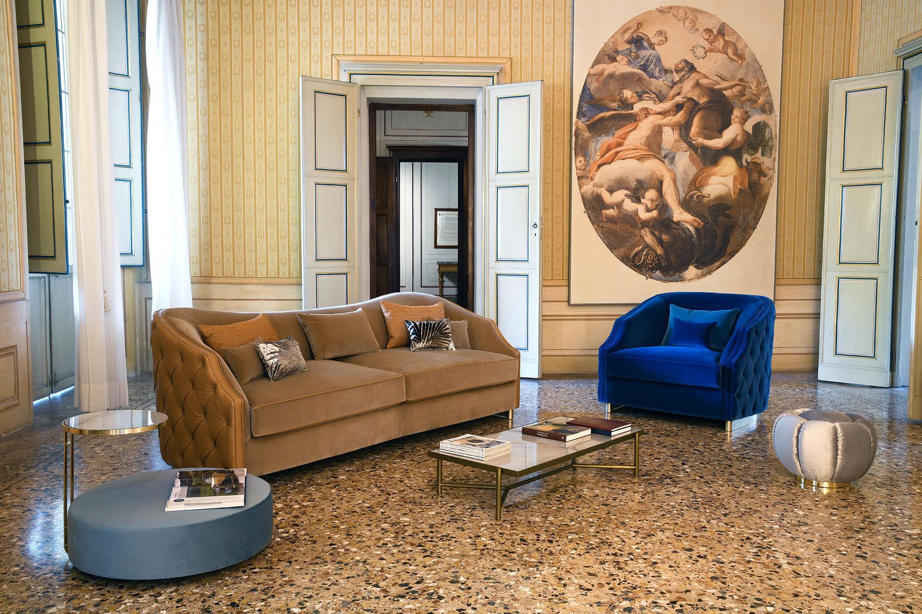 CLEIO Tufted 3 seater leather sofa bed