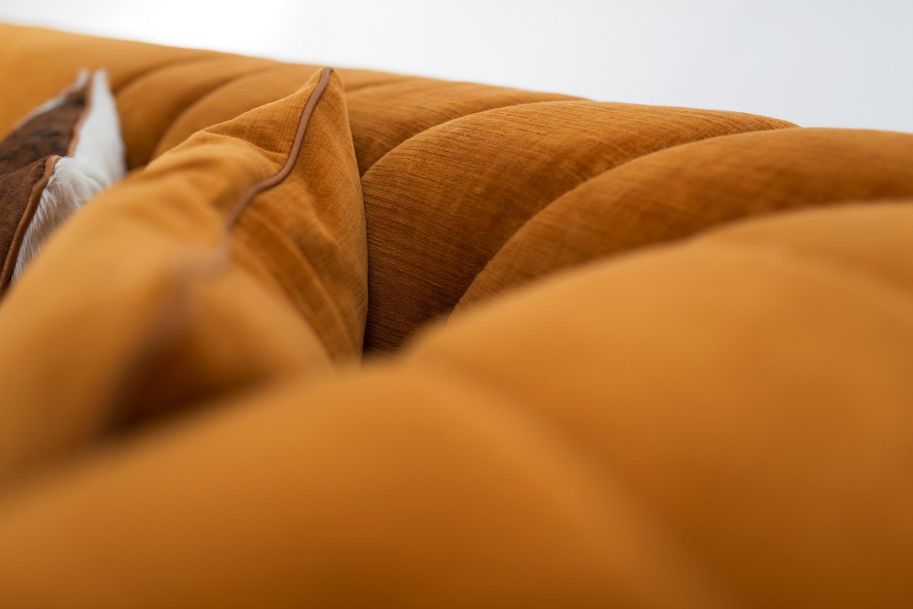 FEDRO 3 seater fabric and leather sofa